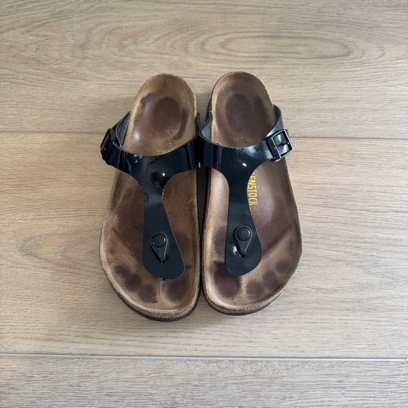 Birken Gizeh Black Thong Sandal Size 37 / US 6 - Picture 1 of 6